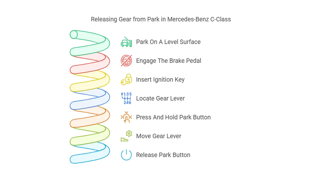 Steps To Release Gear From Park Mercedes-Benz C-Class 2000-2006 W203 W209 W210 W211