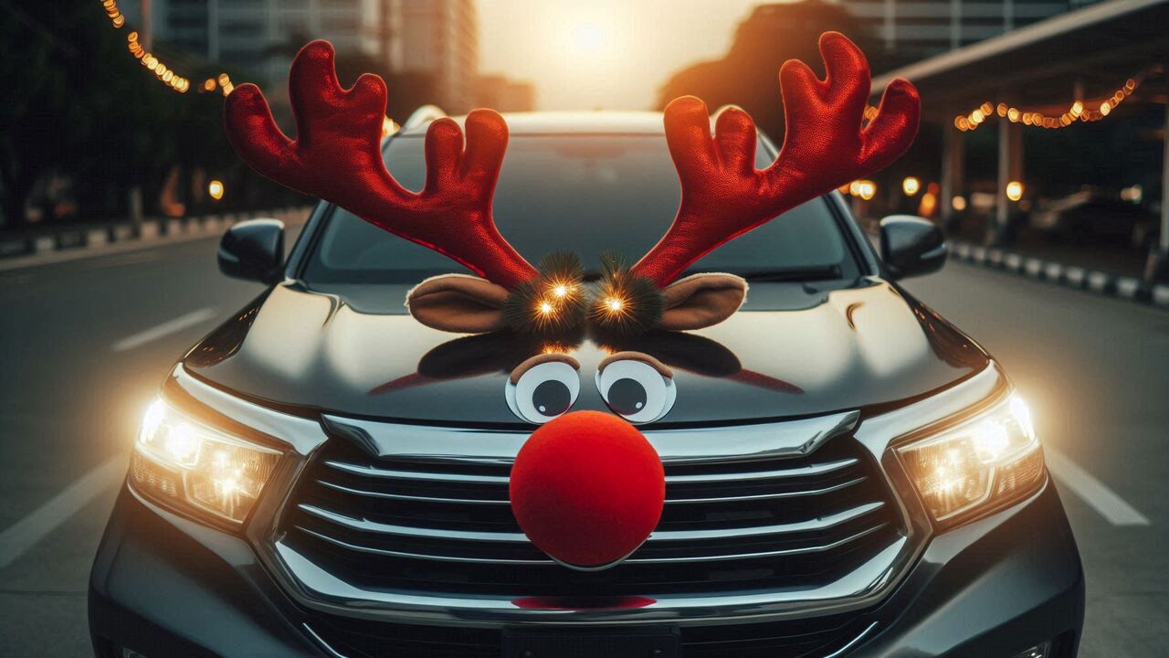 Reindeer Antlers And Red Nose