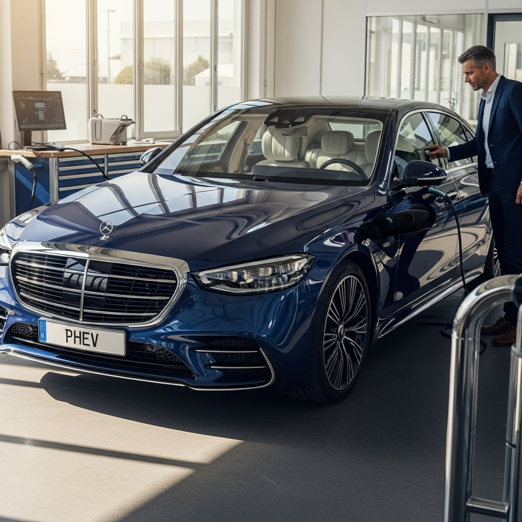 Generate an eye-catching, high-quality featured image prompt for a blog post about: Mercedes S-Class